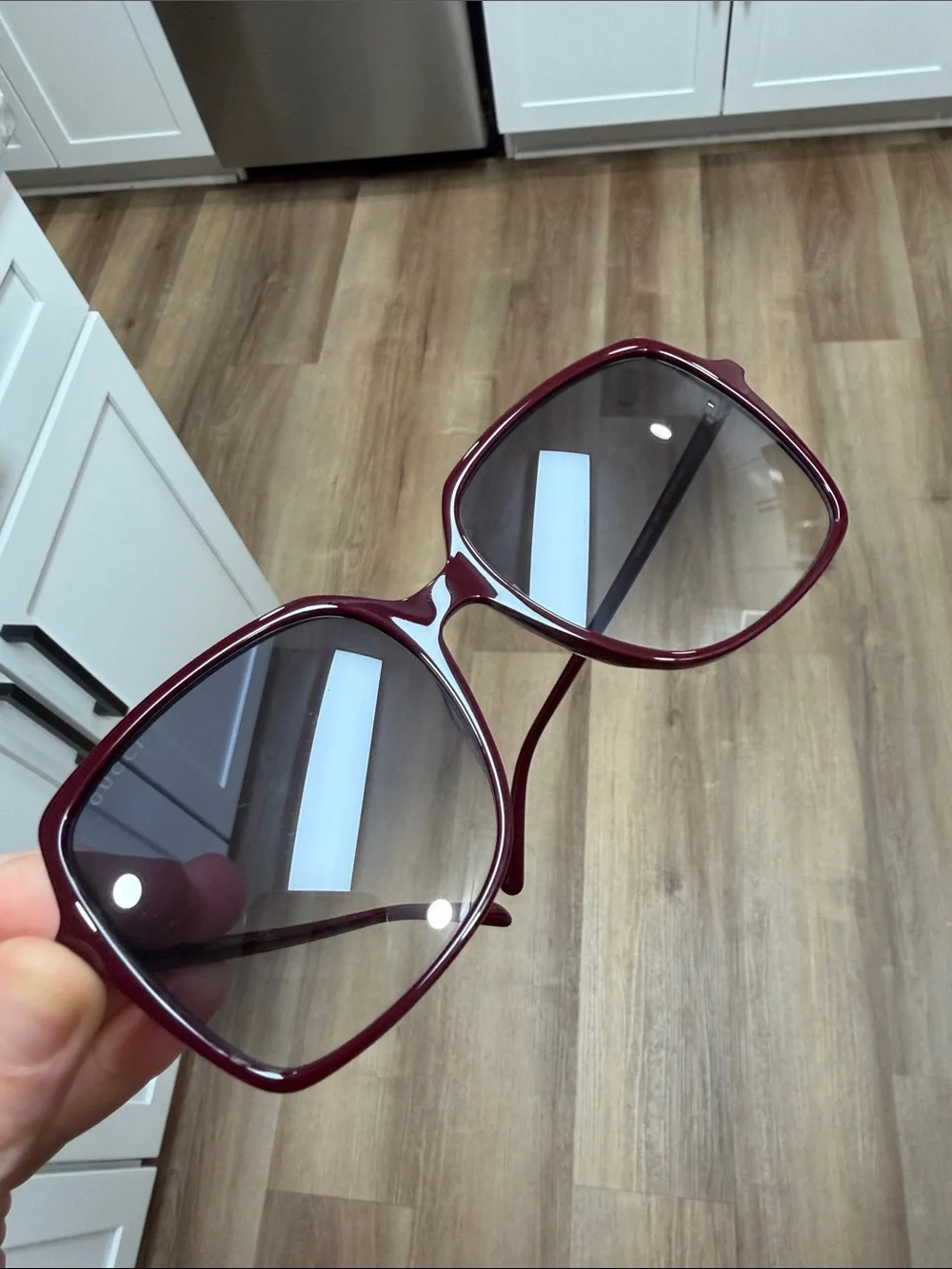 GUCCI Oversized Burgundy Red Blue Gradient Lenses Women's Sunglasses GG0544S 003 - Picture 4 of 10